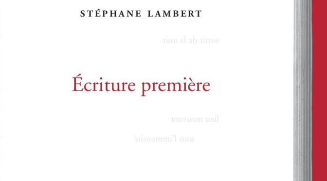 06.11.20 – Ecriture première